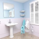 Покраска стен в ванной двумя цветами
